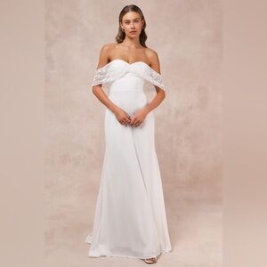 NEW Beloved Beginning White Embroidered Off-the-Shoulder Maxi Dress